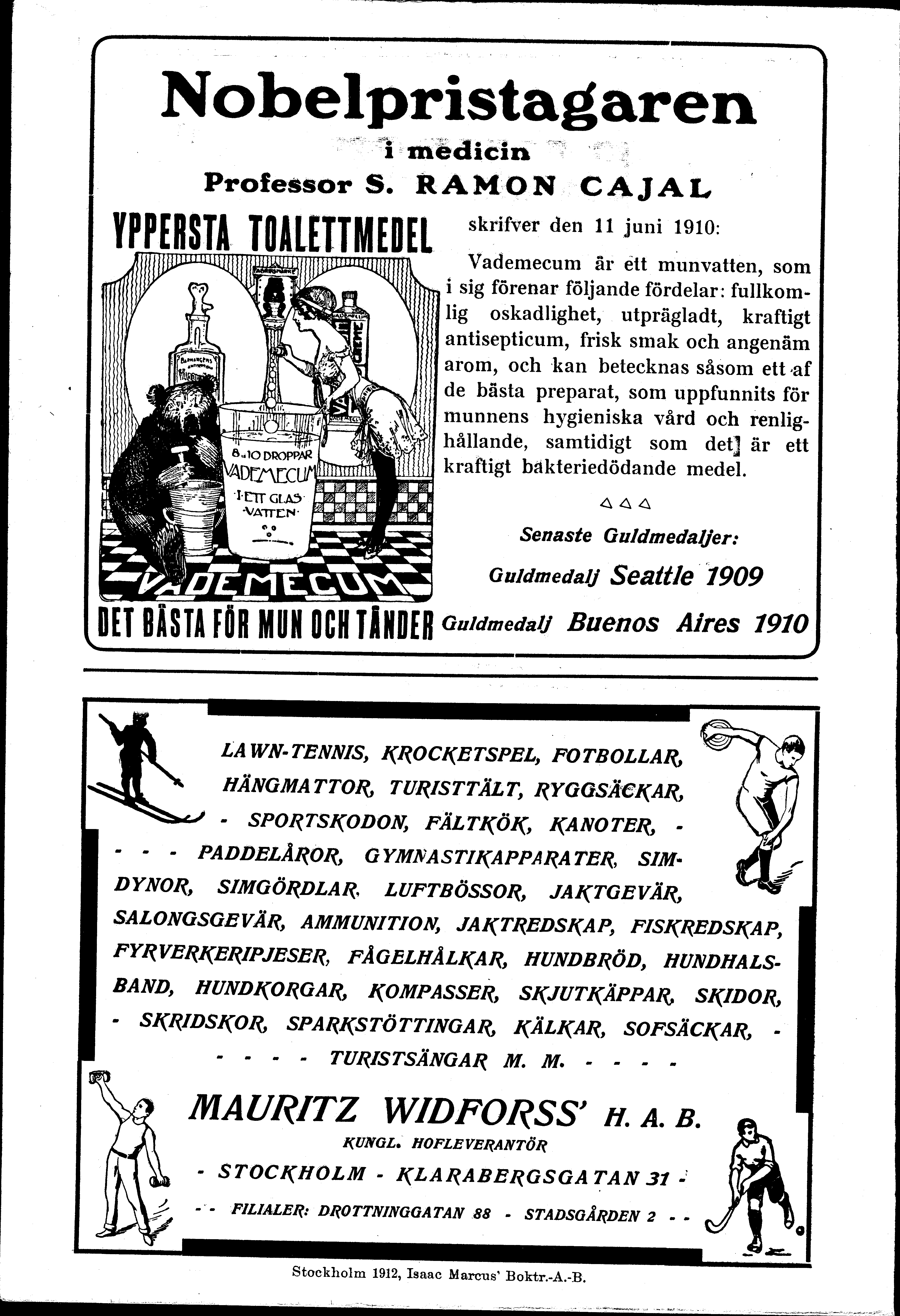 Sveriges Natur 1912, med Widforss annons för jakt, sport, fiske och hundartiklar.